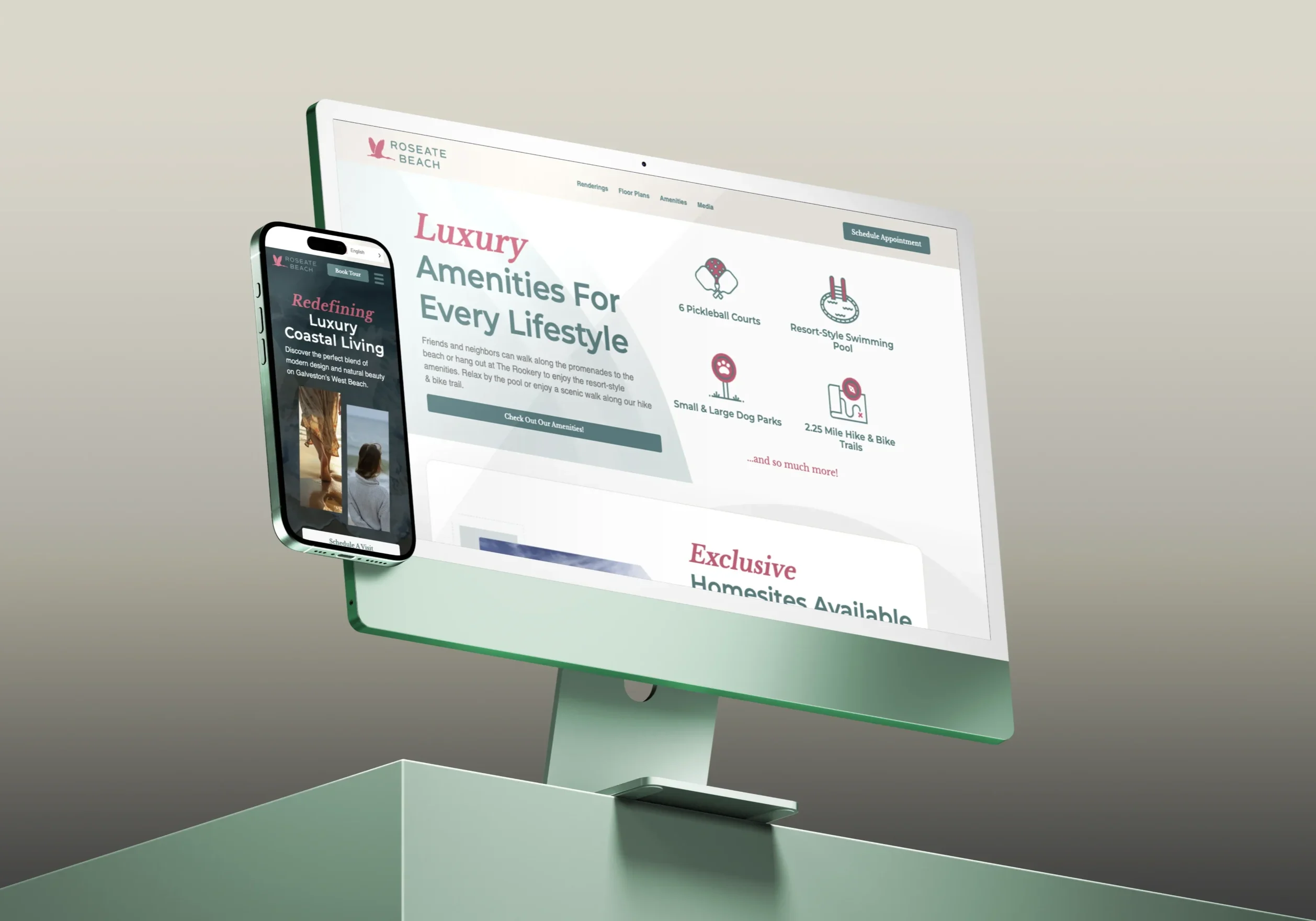 roseate beach iMac mockup